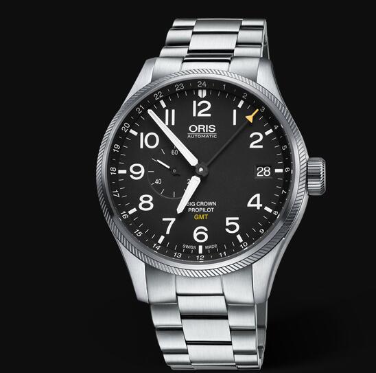 Review Oris Aviation Big Crown Pointer GMT SMALL SECOND 45mm Replica Watch 01 748 7710 4164-07 8 22 19